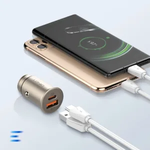 شارژر فندکی الدینیو مدل C506Q به همراه کابل تبدیل microUSB