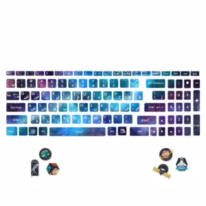 استیکر لپ تاپ کد space02-2 مجموعه 6 عددی به همراه برچسب حروف فارسی کیبورد