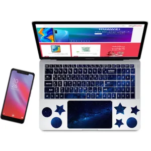 استیکر لپ تاپ راتیانا مدل sp_ace 14 مناسب برای لپ تاپ 15 تا 17 اینچ به همراه برچسب حروف فارسی کیبورد