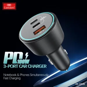 شارژر فندکی 200 وات 3 پورت ارلدام مدل CC35