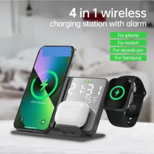 شارژر بی سیم رومیزی 15 وات مدل wireless 4in1